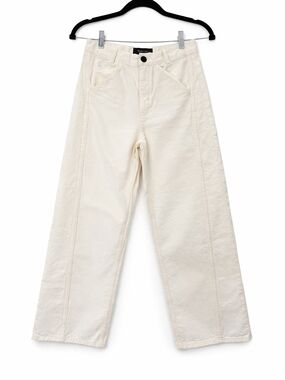 Massimo Dutti Cream Wide-Leg Jeans